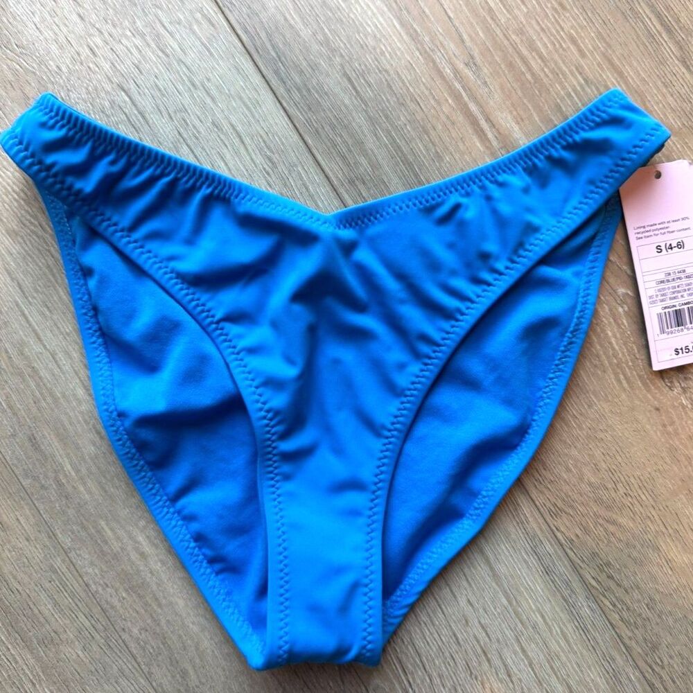 Wild Fable Blue Bikini Swim Bottoms Low Rise Medium Coverage Women's S 4-6 NWT